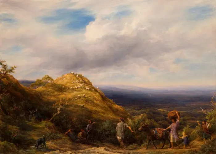 Framed Print : A Wooded Valley and Hill, 1865. Creator: William Linnell Framed Print : A Wooded Valley and Hill, 1865. Creator: William Linnell