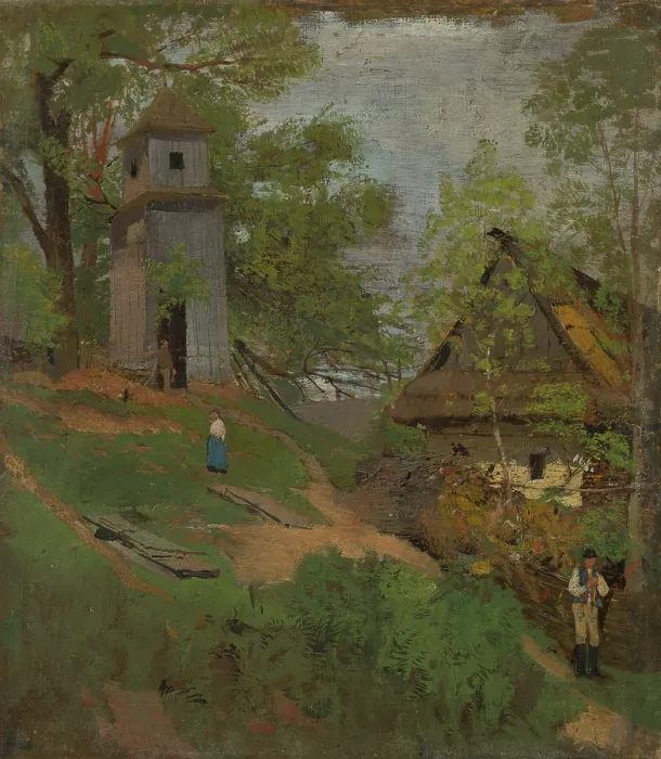 Framed Print : Wooden Belfry, 1873 - 1874. Creator: Ladislav Mednyanszky