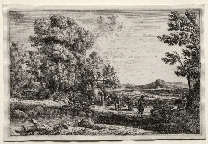 Framed Print : The Wooden Bridge. Creator: Claude Lorrain (French, 1604-1682) Framed Print : The Wooden Bridge. Creator: Claude Lorrain (French, 1604-1682)