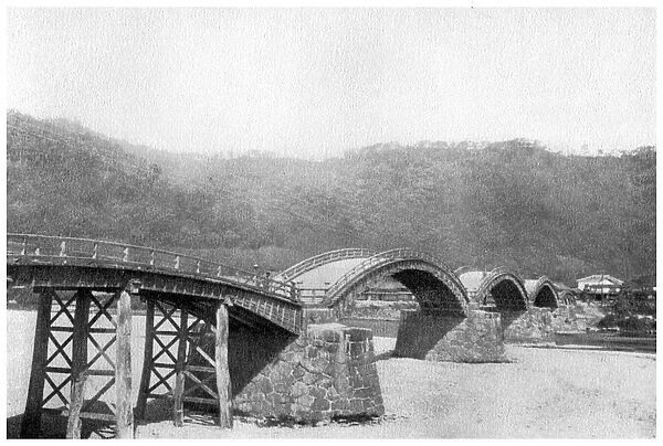 Wooden bridge at Iwakuni, Japan, 1904