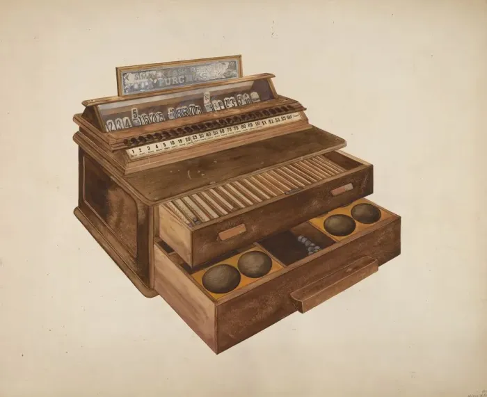 Framed Print : Wooden Cash Register, c. 1942. Creator: Wilbur M Rice Framed Print : Wooden Cash Register, c. 1942. Creator: Wilbur M Rice