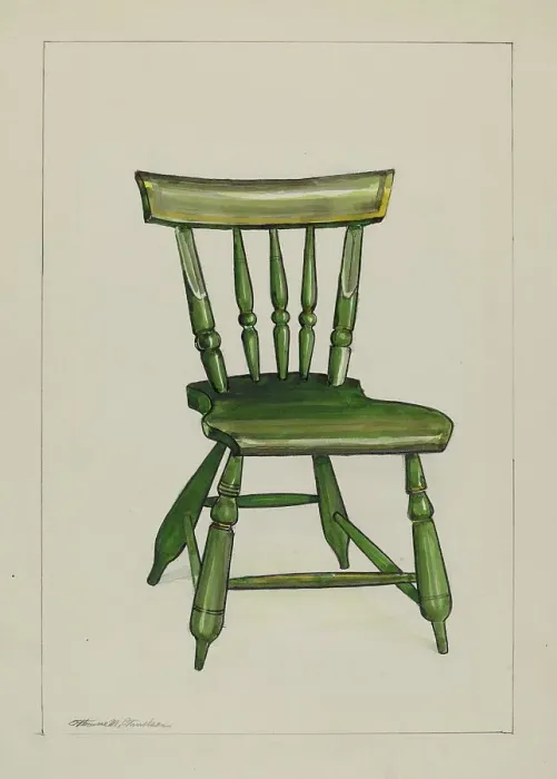 Framed Print : Wooden Chair, c. 1937. Creator: Florence Truelson Framed Print : Wooden Chair, c. 1937. Creator: Florence Truelson