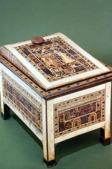 Framed Print : Wooden chest from the Tomb of Tutankhamun, 14th century BC Framed Print : Wooden chest from the Tomb of Tutankhamun, 14th century BC