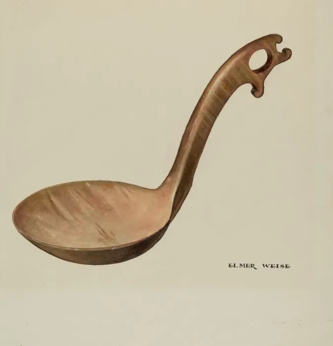 Framed Print : Wooden Dipper, c. 1938. Creator: Elmer Weise Framed Print : Wooden Dipper, c. 1938. Creator: Elmer Weise