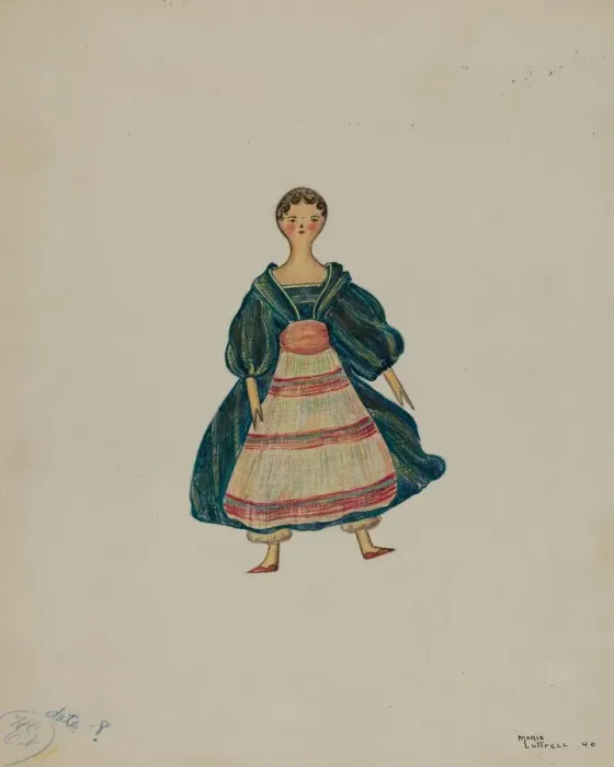 Framed Print : Wooden Doll, 1940. Creator: Marie Lutrell