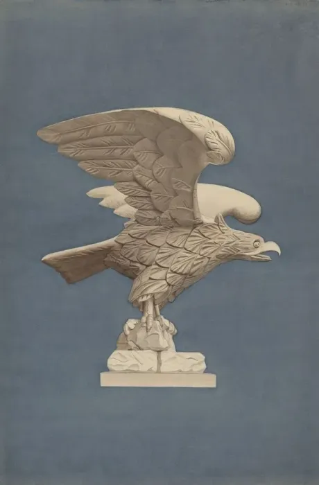 Framed Print : Wooden Eagle, c. 1939. Creator: Henry Murphy Framed Print : Wooden Eagle, c. 1939. Creator: Henry Murphy