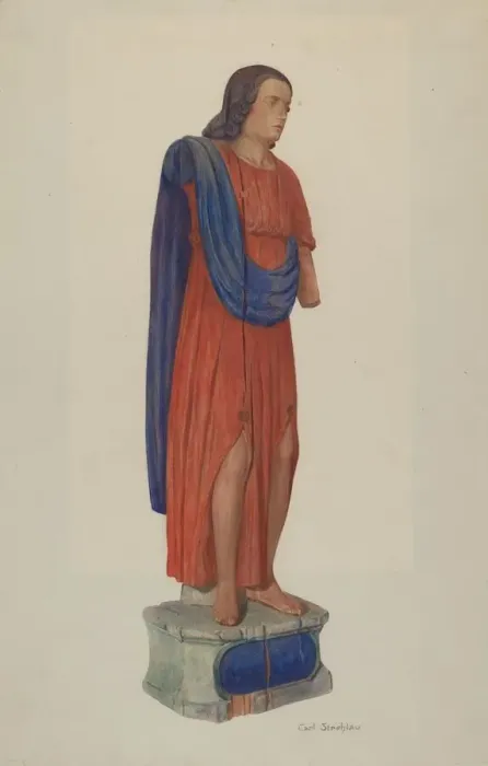 Framed Print : Wooden Figure, 1935 / 1942. Creator: Carl Strehlau Framed Print : Wooden Figure, 1935 / 1942. Creator: Carl Strehlau