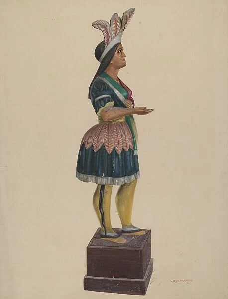 Wooden Indian, c. 1937. Creator: Chris Makrenos