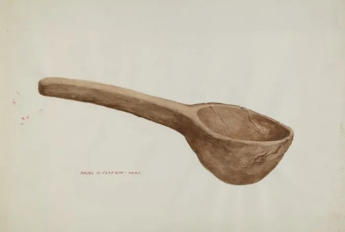 Framed Print : Wooden Ladle, c. 1937. Creator: Majel G. Claflin Framed Print : Wooden Ladle, c. 1937. Creator: Majel G. Claflin