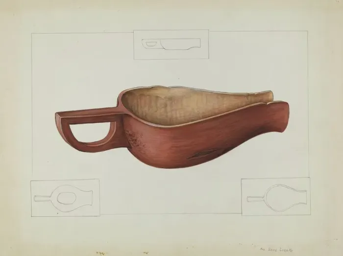 Framed Print : Wooden Meal Scoop, c. 1937. Creator: Gene Luedke Framed Print : Wooden Meal Scoop, c. 1937. Creator: Gene Luedke