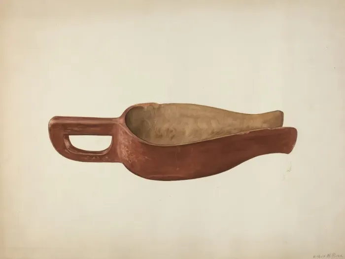 Framed Print : Wooden Meal Scoop, c. 1941. Creator: Wilbur M Rice Framed Print : Wooden Meal Scoop, c. 1941. Creator: Wilbur M Rice
