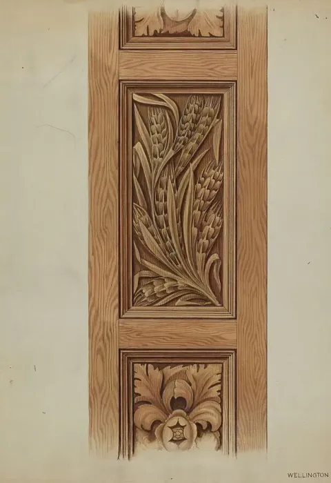 Framed Print : Wooden Panel, c. 1936. Creator: Wellington Blewett Framed Print : Wooden Panel, c. 1936. Creator: Wellington Blewett