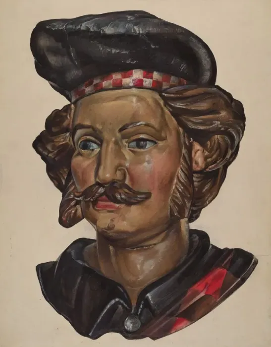 Framed Print : Wooden Scotchman, c. 1937. Creator: James McLellan Framed Print : Wooden Scotchman, c. 1937. Creator: James McLellan