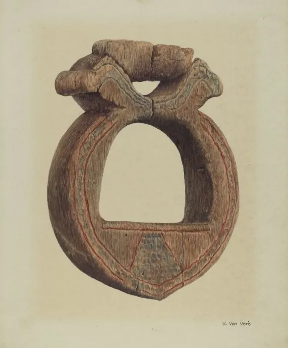 Framed Print : Wooden Stirrup, 1935 / 1942. Creator: Vera Van Voris Framed Print : Wooden Stirrup, 1935 / 1942. Creator: Vera Van Voris