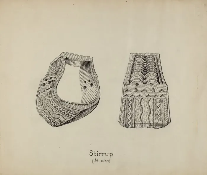 Framed Print : Wooden Stirrup, c. 1936. Creator: Gerald Transpota Framed Print : Wooden Stirrup, c. 1936. Creator: Gerald Transpota