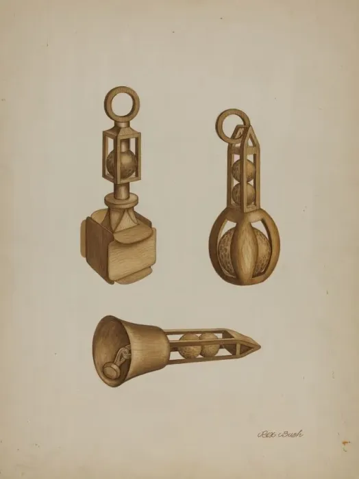 Framed Print : Wooden Toys, 1935 / 1942. Creator: Rex F Bush Framed Print : Wooden Toys, 1935 / 1942. Creator: Rex F Bush