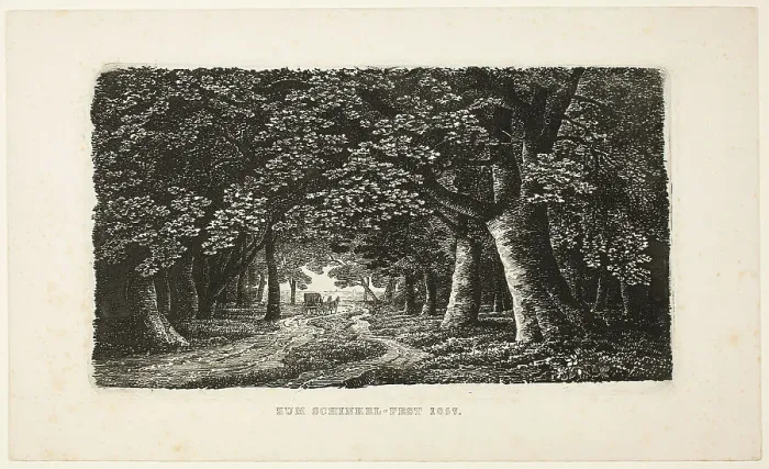 Framed Print : Woodland Path with a Coach, 1857. Creator: Karl Friedrich Schinkel Framed Print : Woodland Path with a Coach, 1857. Creator: Karl Friedrich Schinkel