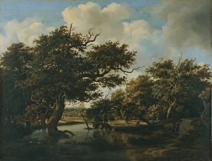 Framed Print : Woodland Pond, 1660. Creator: Meindert Hobbema Framed Print : Woodland Pond, 1660. Creator: Meindert Hobbema
