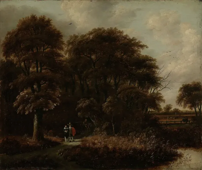 Framed Print : Woodland Scene, probably 1660s. Creator: Gillis Rombouts Framed Print : Woodland Scene, probably 1660s. Creator: Gillis Rombouts