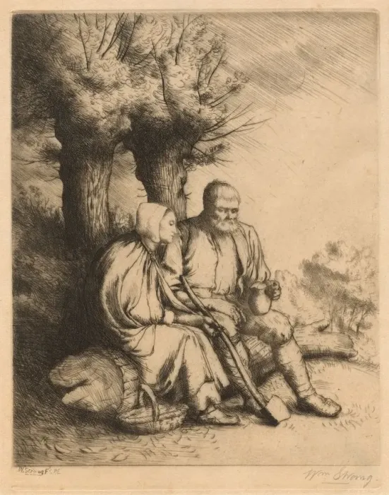 Framed Print : The Woodman, 1881. Creator: William Strang (British, 1859-1921); Published in The Etcher Framed Print : The Woodman, 1881. Creator: William Strang (British, 1859-1921); Published in The Etcher