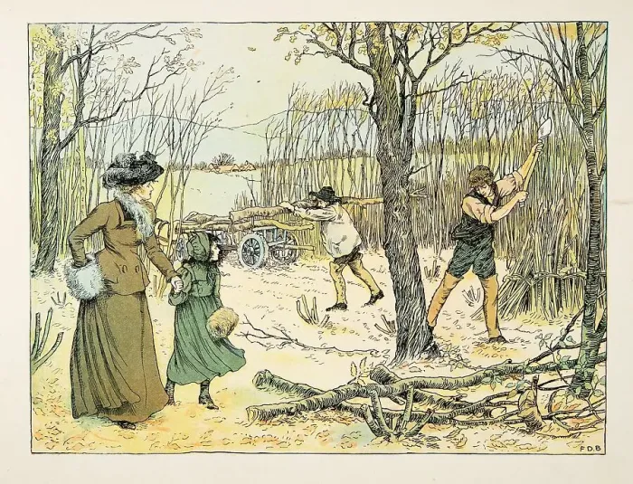 Framed Print : The Woodman, from Four and Twenty Toilers, pub. 1900 (colour lithograph) Framed Print : The Woodman, from Four and Twenty Toilers, pub. 1900 (colour lithograph)