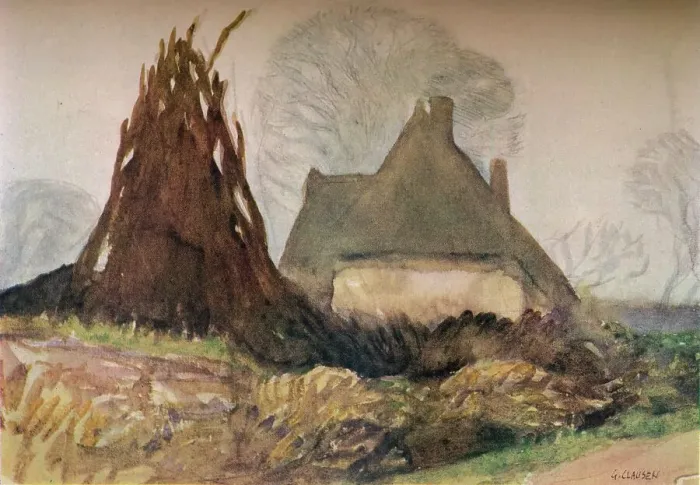 Framed Print : Woodmans Cottage, c20th century (1931). Artist: George Clausen Framed Print : Woodmans Cottage, c20th century (1931). Artist: George Clausen