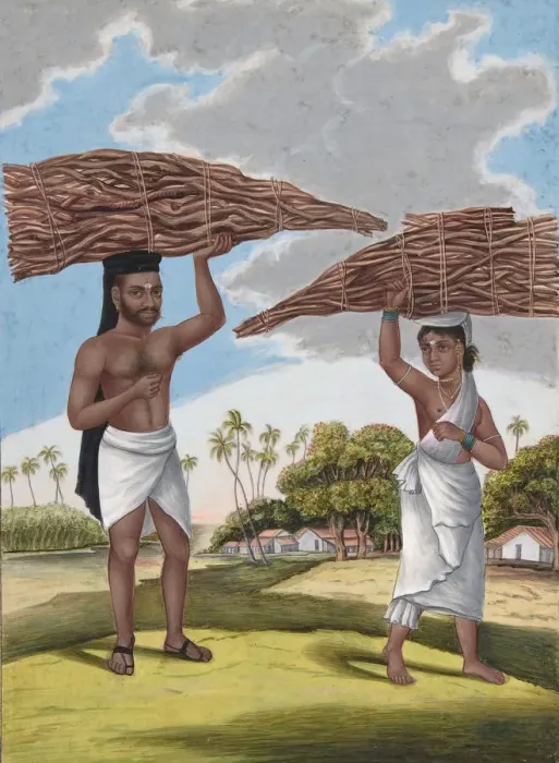 Framed Print : Woodmonger in Culla Caste, from Indian Trades and Castes, ca. 1840. Creator: Anon Framed Print : Woodmonger in Culla Caste, from Indian Trades and Castes, ca. 1840. Creator: Anon