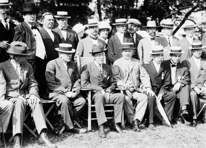 Framed Print : Woodrow Wilson, Norman E. Mack, between c1910 and c1915. Creator: Bain News Service Framed Print : Woodrow Wilson, Norman E. Mack, between c1910 and c1915. Creator: Bain News Service