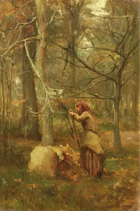 Framed Print : In the Woods at Muthill, Perthshire, 1880 - 1886. Creator: James Lawton Wingate Framed Print : In the Woods at Muthill, Perthshire, 1880 - 1886. Creator: James Lawton Wingate