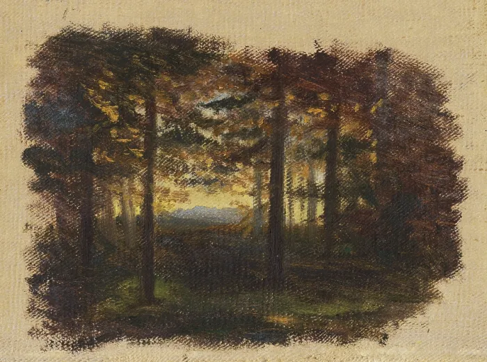 Framed Print : In the woods before sunset, 1860-1900. Creator: Jan Nowopacky Framed Print : In the woods before sunset, 1860-1900. Creator: Jan Nowopacky