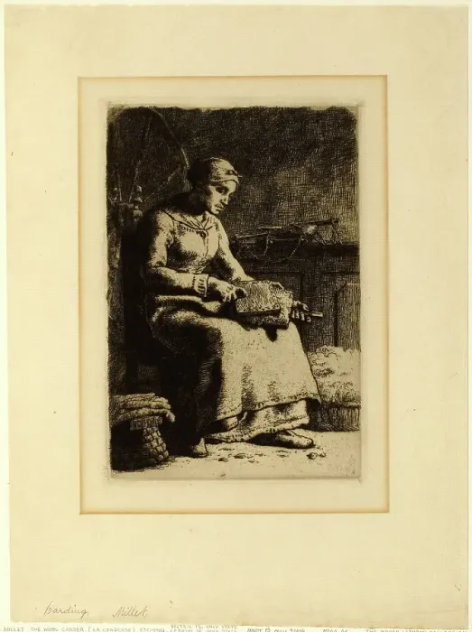 Framed Print : The Wool-Carder, 1855–56. Creator: Jean Francois Millet Framed Print : The Wool-Carder, 1855–56. Creator: Jean Francois Millet