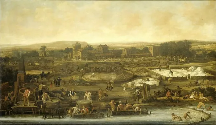 Framed Print : Wool Making, 1651. Creator: Pieter Molijn Framed Print : Wool Making, 1651. Creator: Pieter Molijn