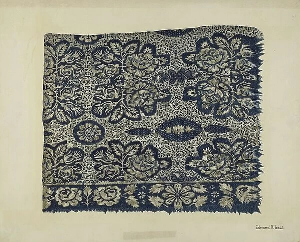 Woolen Coverlet, c. 1941. Creator: Edmond Lorts