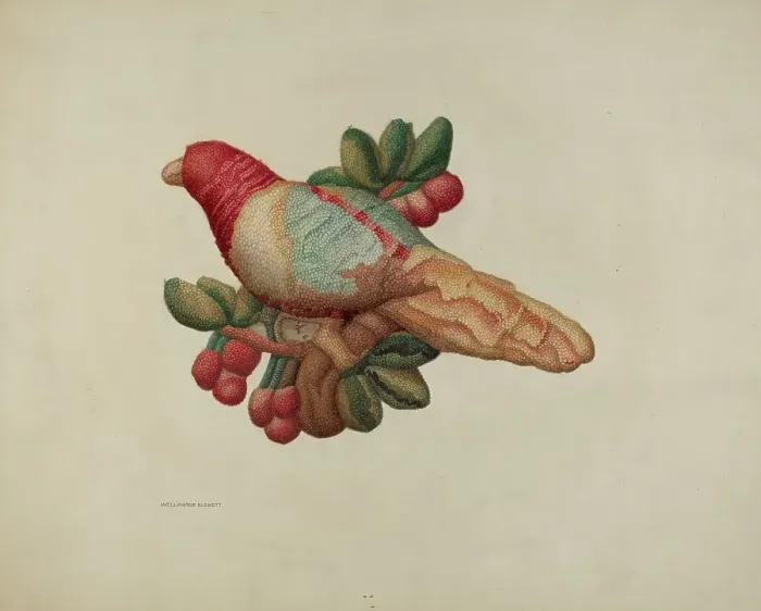 Framed Print : Woolen Parrot, 1940. Creator: Wellington Blewett Framed Print : Woolen Parrot, 1940. Creator: Wellington Blewett