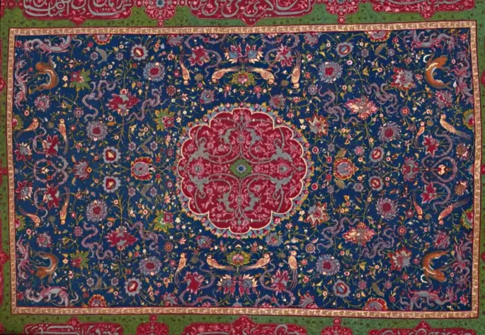 Framed Print : Woollen Carpet, Enriched with Gold and Silver Thread. Persian; Late 16th Century, 1903 Framed Print : Woollen Carpet, Enriched with Gold and Silver Thread. Persian; Late 16th Century, 1903