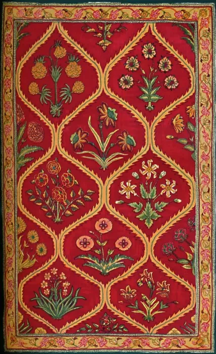 Framed Print : Woollen Carpet. Indian (Royal Factory of Lahore); 17th Century, 1903 Framed Print : Woollen Carpet. Indian (Royal Factory of Lahore); 17th Century, 1903
