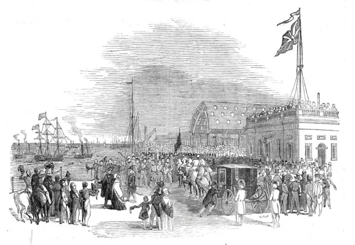 Framed Print : Woolwich Dock Landing Place, Her Majestys Arrival, week ending Saturday, September 3 Framed Print : Woolwich Dock Landing Place, Her Majestys Arrival, week ending Saturday, September 3