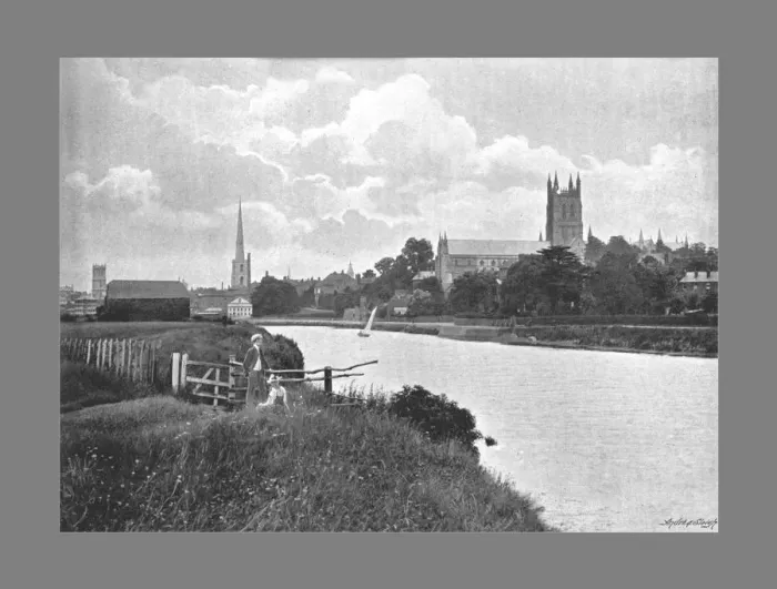 Framed Print : Worcester Cathedral, c1900. Artist: Harvey Barton Framed Print : Worcester Cathedral, c1900. Artist: Harvey Barton