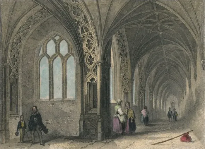 Framed Print : Worcester Cathedral. The Cloisters, 1836. Artist: Henry Winkles Framed Print : Worcester Cathedral. The Cloisters, 1836. Artist: Henry Winkles