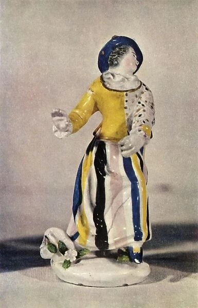 A Worcester Figure of a Lady in a Blue Hat with Yellow Jacket... c1765, (1944)