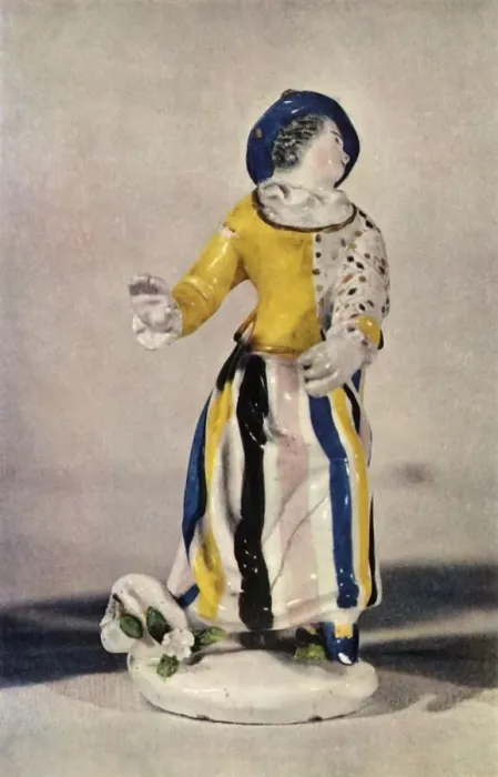 Framed Print : A Worcester Figure of a Lady in a Blue Hat with Yellow Jacket... c1765, (1944) Framed Print : A Worcester Figure of a Lady in a Blue Hat with Yellow Jacket... c1765, (1944)