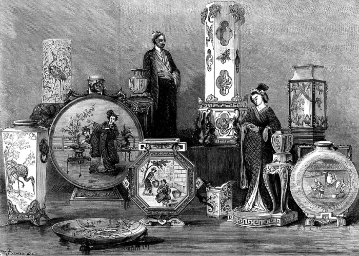 Framed Print : Worcester Japanese porcelain at the Vienna Exhibition, 1873. Creator: Unknown Framed Print : Worcester Japanese porcelain at the Vienna Exhibition, 1873. Creator: Unknown
