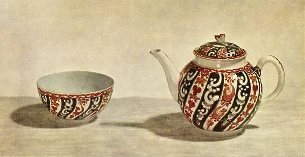 Worcester teapot and bowl, c1765-1770, (1944). Creator: Unknown