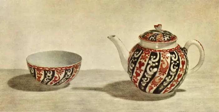 Framed Print : Worcester teapot and bowl, c1765-1770, (1944). Creator: Unknown Framed Print : Worcester teapot and bowl, c1765-1770, (1944). Creator: Unknown
