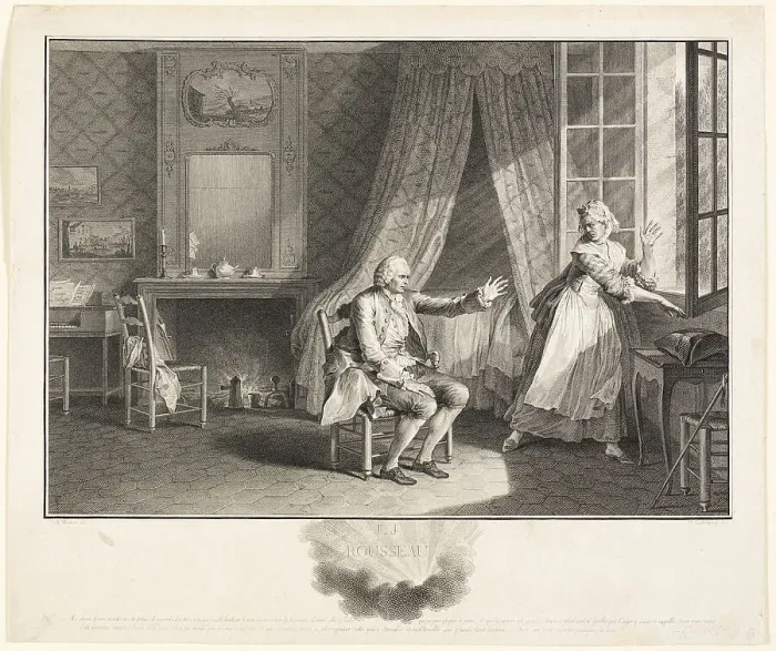 Framed Print : The Last Words of Jean Jacques Rousseau, 1775. Creator: Heinrich Guttenberg Framed Print : The Last Words of Jean Jacques Rousseau, 1775. Creator: Heinrich Guttenberg