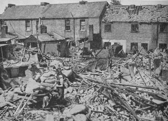 Framed Print : Work of the bombers and their destruction, 1940, (1940) Framed Print : Work of the bombers and their destruction, 1940, (1940)