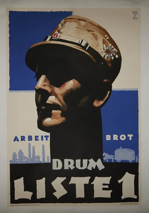 Framed Print : Work, Bread - therefore List No. 1, 1932. Creator: Hohlwein, Ludwig (1874-1949) Framed Print : Work, Bread - therefore List No. 1, 1932. Creator: Hohlwein, Ludwig (1874-1949)