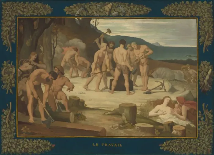 Framed Print : Work, c. 1863. Creator: Pierre Puvis de Chavannes Framed Print : Work, c. 1863. Creator: Pierre Puvis de Chavannes