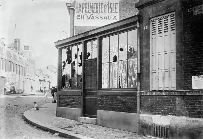 Framed Print : Work of mob at St Quentin in food price riots, 1911. Creator: Bain News Service Framed Print : Work of mob at St Quentin in food price riots, 1911. Creator: Bain News Service