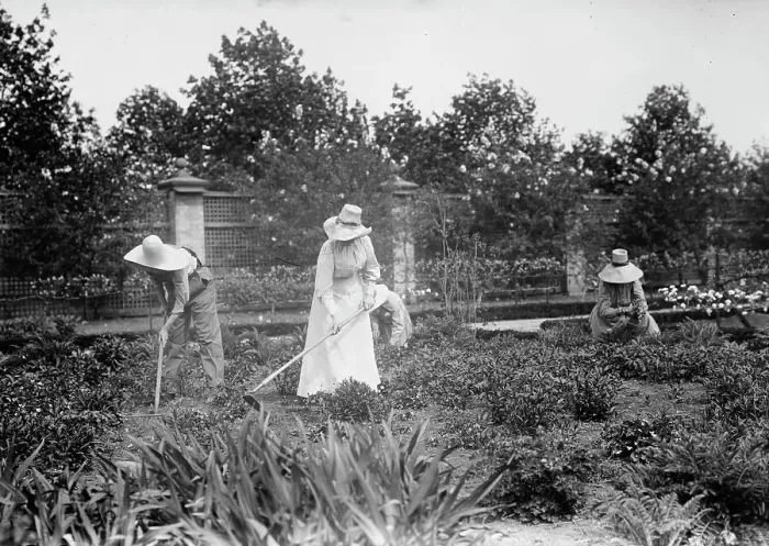 Framed Print : At work on Mrs. Belmont's Farm for girls, between c1910 and c1915. Creator: Bain News Service